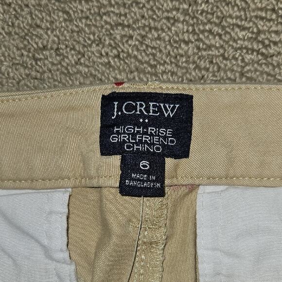 J. Crew High Rise Cream Pants with Red Heart Pattern - Picture 6 of 8